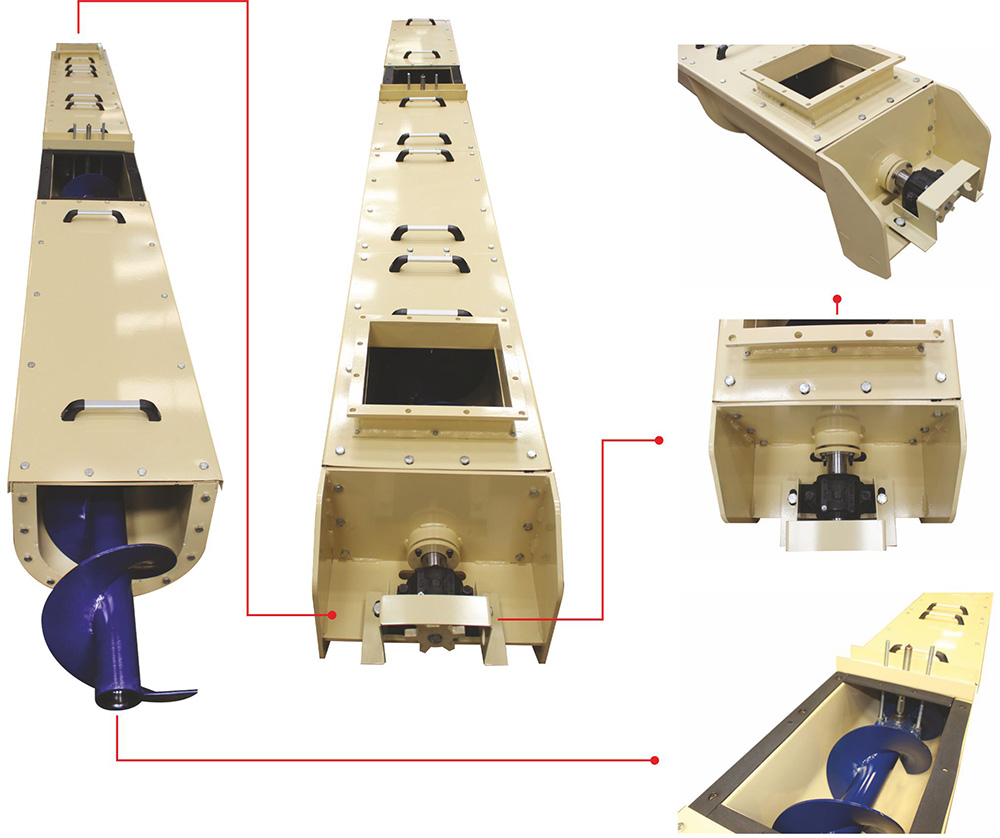 karıştırma helezon paslanmaz konveyör çiftli helezon u tipi konveyör